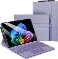 "Fintie" apsauginis dėklas, skirtas "Microsoft Surface Pro 12" 2025 colių 2025, kelių kampų apžvalgos portfelinis verslo TPU galinis dangtelis su krepšeliu ir rašiklio laikikliu, suderinamas su "Type Cover" klaviatūra, pastelinės violetinės spalvos