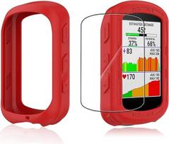 "Garmin Edge 540" dviračių kompiuterio dėklas, yystao silikoninis apsauginis dėklas, suderinamas su "Garmin Edge 840", su minkšta TPU ekrano apsauga, atsparus smūgiams, atsparus dulkėms, atsparus vandeniui, raudonos spalvos