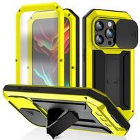 For iPhone 16e 16 15 14 Plus 13 Pro Max Rugged Metal Armor Phone Case Heavy Duty Aluminum Shockproof Cover Gorilla Glass Protect For iPhone 16e&Case & Camera Protector