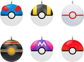 "Hallmark Keepsake" mini kalėdiniai papuošalai 2024 Pokemon Poké Balls 6 dovanų rinkinys Pokemonų gerbėjams