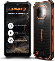 "Hammer Energy X2 5G 6+8GB/128GB lauko mobilusis telefonas, statybvietės mobilusis telefonas ir atsparus išmanusis telefonas, 6,1 colio ekranas, IP69, 5000 mAh baterija, dvi SIM kortelės, eSIM, juodas