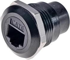 "HangTon" 2 pakuotės RJ45 Cat6 skydo lizdo jungtis Ethernet tinklo vandeniui atsparus apvalus pertvarinis perėjimo per sieną jungtis, inline kabelio važiuoklės moteris-dukra