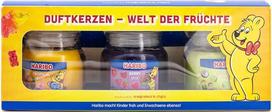 "Haribo" kvapiųjų žvakių dovanų rinkinys | Fruit Power | 3 x kvapiosios žvakės "Fruit Power" | Dovanos moterims | Žvakių rinkinys namams | 3 x 85 g kvapiųjų žvakių stiklinėje