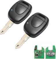 "Heart Horse" 2 pakuotės automobilio raktelio korpuso nuotolinio valdymo pultas, 1 mygtuko pakaitinis nuotolinio valdymo raktelio korpusas, skirtas Clio 2 Kangoo 1 Twingo Master (Klauskite 433 MHz PCF7946 lusto)
