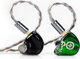 "HiFiGo IEMs Juzear x Z Review Defiant In-Ear Monitor", 1DD+3BA hibridinio vairuotojo ausinės, "HiFi" ausinės, žaidimų ausinės su 3,5/4,4 mm nuimamu kabeliu muzikantams, audiofilams, žaidėjams - žalios spalvos