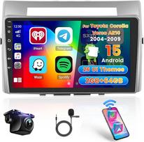 "Hikity Android" automobilinis radijas 2+64G navigacija "Toyota Corolla Verso AR10 2004-2009" su belaidžiu "Carplay" "Android" automobiliu, 9 colių jutiklinio ekrano radijas su "Mirror Link" WiFi GPS Bluetooth FM RDS EQ SWC atbulinės eigos kamera
