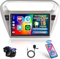 "Hikity" 2+64G automobilinis radijo imtuvas "Bluetooth", skirtas "Peugeot 301/Citroen C-Elysee 2013-2018 Wireless Carplay Android Car, 9 colių jutiklinis ekranas, radijo imtuvas "Android 15 Navigation WiFi GPS Bluetooth FM RDS EQ SWC atbulinės eigos kamer