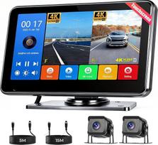 "Hikity" 9-32 V skaitmeninė atbulinės eigos kamera x 2 monitorių rinkinys, 7 colių 1080P IPS monitorius IP68 vandeniui atsparus naktinio matymo galinio vaizdo fotoaparatas "pasidaryk pats", skirtas nameliams ant ratų, priekaboms ir sunkvežimiams
