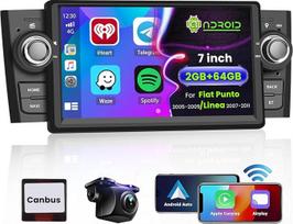 "Hikity" belaidis "Carplay" automobilinis radijas su navigacija "Fiat Punto" 2005-2009 m. "Linea" 2007-2011 m. "Android13" 7 colių 2G 64G automobilinis radijo stotis su "Bluetooth" WiFi FM RDS Mirror Link "Android" automobilinė SWC MIC galinio vaizdo kame
