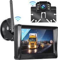 "Hodozzy" atbulinės eigos kameros skaitmeninis belaidis rinkinys su 5 colių LCD monitoriumi, HD 1080P belaidė atbulinės eigos kamera, IP 69 vandeniui atspari super naktinio matymo automobilinė kamera, skirta namams, sunkvežimiams, priekaboms ir visureigia