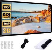 "IN&VI Screen" projektoriaus ekranas, 16:9 HD projektoriaus ekranas, nešiojamasis sulankstomas dvipusis ekranas nuo raukšlių, skirtas stovyklavimui, namų kinui, mokyklai, susirinkimui (100 colių 16:9 formatas)