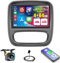 "Inefala Android 15" radijo imtuvas "Opel Vivaro B"/"Renault Trafic"/"Fiat Talento"/"Nissan NV300" su belaidžiu "CarPlay" 4+64G, 9 colių ekranas su "Android" DAB HiFi 59UI FM RDS GPS Bluetooth WiFi SWC AHD