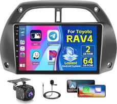 "Inefala" radijo imtuvas "Toyota RAV4" 2001-2006 m. "Android 15 2+64G" su belaidžiu "CarPlay" "Android" automobiliui, 9 colių ekranas su EQ 26UI FM RDS GPS "Bluetooth" WiFi SWC AHD galinio vaizdo kamera