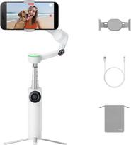 "Insta360 Flow 2 Pro Snow White" - pirmasis pramonėje dirbtinio intelekto išmaniojo telefono gimbalas su "Apple DockKit", naujoviškas 360° posūkio stebėjimas, laisvas pasvirimas, integruotas trikojis / asmenukių lazdelė
