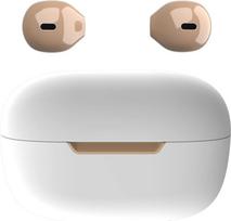 "Invisible" mini belaidės "Bluetooth" ausinės, nedidelės pusiau į ausis įkišamos ausinės darbui ir kasdieniam naudojimui, jutiklinis valdymas, lengvos, skirtos muzikai ir garso knygoms (dramblio kaulo spalvos)