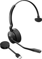 "Jabra Engage 55 SE" monofoninės ausinės UC, "Link 400c" DECT adapteris, 1,2 m ilgio USB-C į USB-C kabelis, dėklas, garantija ir įspėjimas (saugos knygelės)