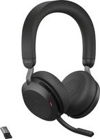 "Jabra Evolve2 75" belaidės kompiuterio ausinės su 8 mikrofonų technologija - dvigubos putų stereofoninės ausinės su moderniu aktyviu triukšmo slopinimu, USB-A "Bluetooth" adapteriu ir suderinamumu su "MS Teams" - juodos spalvos