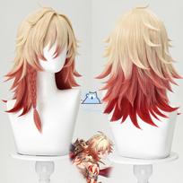 Honkai Star Rail Mydei Cosplay Wig Mydeimos Yellow Short Hair Orange Braid Halloween Party Wigs Women Men Girls Carnival Props as the picture-One Size