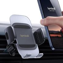 "Lamicall" mobiliojo telefono laikiklis automobilyje su ventiliacija - [2026 akrilo dizainas] Universalus automobilinis mobiliojo telefono laikiklis, 360 laipsnių ventiliacijos automobilinis laikiklis "iPhone 17/16/15/14/14/13 Pro Max", "Samsung" 4-7 coli