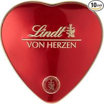 "Lindt" šokoladiniai saldainiai "Iš širdies", mylintis šokolado mišinys širdies skardinėje, šokolado dovana mylimiesiems, be glitimo, 10 vnt. (10 x 30 g)