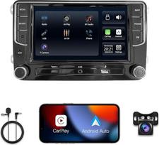 "Linux" 7 colių "Bluetooth" automobilinis radijas su ekranu, skirtas "VW Golf Passat Tiguan Jetta", belaidis "CarPlay" ir "Android Car", "Mirror Link", turi originalius mygtukus, USB, palaiko originalią galinio vaizdo kamerą