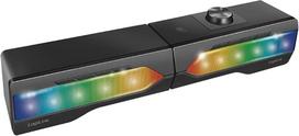 "LogiLink" mobilioji garso juosta su "Party Light", "2-in-1" žaidimų garso sistema, prijungiama per "Bluetooth V5.0" arba 3,5 mm stereofoninį lizdą, juoda