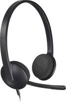 "Logitech H340" ausinės su mikrofonu, stereo ausinės, reguliuojamas triukšmo slopinimo mikrofonas, pasukamos ausų pagalvėlės, USB prievadas, 1,8 m ilgio laidas, PC / Mac / nešiojamasis kompiuteris - juodos spalvos
