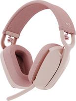 "Logitech Zone Vibe 100" lengvos belaidės ausinės per ausis su triukšmą slopinančiu mikrofonu, daugiataškės "Bluetooth" ausinės, veikia su "Teams", "Google Meet", "Zoom", "Mac/PC" - rožinės spalvos