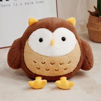 Cute cute round owl doll plush toy children's company soothing rag doll girl birthday gift 30cm（0.35kg） ruda