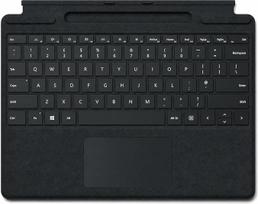 "Microsoft Surface Pro" parašo tipo dangtelis su rašiklio saugykla (skirtas "Surface Pro" 8, 9, X) (QWERTY anglų kalba), juodas (restauruotas)