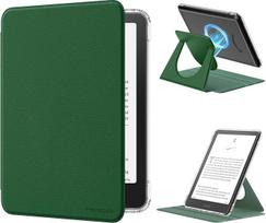 "MoKo" 360° kampu besisukantis dėklas 7 colių "Kindle Paperwhite" (12th Gen 2025/2026) ir "Kindle Colorsoft 2025/2026", skaidrus išimamas magnetinis reguliuojamas apsauginis dėklas su stovu, automatinis žadinimas/užmigimas, Lotus Leaf Green