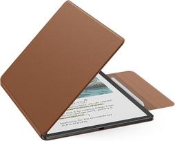 "MoKo" magnetinis dėklas naujam 11 colių "Kindle Scribe 2025" (3 kartos) ir "Kindle Scribe Colorsoft 2025" (1 kartos) - plonas "Folio Premium" PU odos dangtelis su rašikliu ir automatiniu miego žadinimu, rudos spalvos