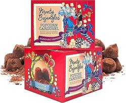 "Monty Bojangles Popcorn Carousel Cocoa Dusted Truffle Chocolates", 2 x 150 g, šokolado dovanų rinkinys, sviestiniai sūdyti popkornų šokolado triufeliai, apdovanojimų pelnę prabangūs šokoladiniai saldainiai