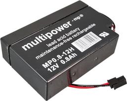"Multipower Heim und Haus MP0.8-12H" švininis akumuliatorius 12 V 800 mAh kabelis su AMP moterimi
