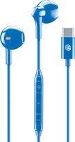 "Music Sound" - Kapsulinės ausinės - Laidinės ausinės su mikrofonu - Suderinamumas su USB-C - Metalinės detalės - Mėlynos spalvos