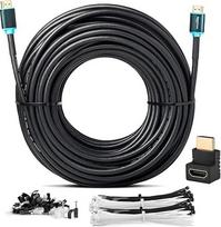 "MutecPower" 20 m HDMI 2.0 kabelis su įmontuotu signalo stiprintuvu - didelės spartos su "Ethernet" 4Kx2K/60HZ Ultra HD 2160p/Full HD 1080p - 3D/ARC/CEC - kabelis su trigubu ekranavimu - juodas 20 m