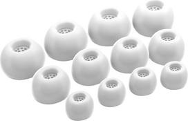 "Okuli" 12 x silikoniniai ausų kištukai, guminiai antgaliai, skirti "JBL Live Buds 3" ausinėms, baltos spalvos