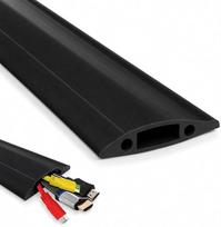 "On1shelf®" grindų kabelių apsauga 2 m PVC kabelių tvarkyklė apačioje su 16 mm x 8 mm kabelių apsauga nuo trikdžių, skirta namams, biurui, garažui ir dirbtuvėms (juoda)