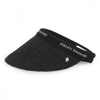 Helen Kaminski Hat50265 Cabl Bianca Charcoal Black Logo Visor Sun Cap HAT50265 CABL