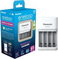 "Panasonic eneloop SmartPlus Ladegerät für 1-4 AA/AAA Ni-MH-Akkus, mit 4 LED-Anzeigen und 10 Sicherheitsfunktionen, BQ-CC55EBQ