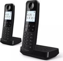 "Philips" belaidis telefonas D2752B/12 - DECT - 2 rageliai - namų telefonas - fiksuotojo ryšio telefonas - numerių atpažinimas - juodas