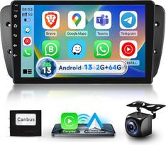 "Podofo" 2G + 64G automobilinis radijas, skirtas "Seat Ibiza" 2009-2013 m., 9 colių jutiklinio ekrano "Android 13" radijas su belaidžiu "Carplay" "Android Car DSP BT GPS veidrodis FM RDS USB atbulinės eigos kamera