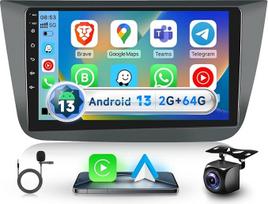 "Podofo" 2G+64G automobilinis radijas, skirtas "Seat Altea" 2004-2015 m., 9 colių jutiklinio ekrano "Android 13.0" radijas su belaidžiu "Carplay" "Android" DSP BT GPS veidrodis FM RDS USB atbulinės eigos kamera