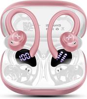 "Poounur Bluetooth 5.4" ausinės Sportas, 75 valandų 3D stereofoninės ausinės belaidis "Bluetooth", IP-X8 vandeniui atsparios gilaus boso belaidės ausinės, 4 ENC triukšmo slopinimo mikrofono ausinės