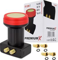 "Premium X Twin LNB" - dvigubas - itin atsparus karščiui - skirtas 2 dalyviams - 4K Full HD - su apsauga nuo oro sąlygų, skirtas skaitmeniniam palydovinio antenos imtuvui - juodas - yra 4 x F jungtys