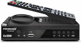 "PremiumX Sat" imtuvas FTA 522 HD - DVB-S2 skaitmeninis palydovinis imtuvas, suderinamas su "Unicable", HDMI ir "Scart", 2 x USB medijos grotuvas, 12 V "Full HD", iš anksto įdiegti vokiški siųstuvai