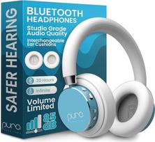 "Puro Sound Labs BT2200 Plus" vaikiškos "Bluetooth" ausinės - garsumo riba 85 dB, studijinio lygio garsas, per ausis ir patogus dizainas, 20 valandų veikianti baterija, lengvai prijungiamos belaidės ausinės