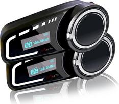 "QSPORTPEAK M2C" motociklų "Bluetooth" ausinės su LCD ekranu Motociklų "Bluetooth" ausinės, skirtos iki 6 motociklų, 1000 m diapazonas, motociklininko šalmo laisvų rankų įrangos rinkinys, dvigubas paketas