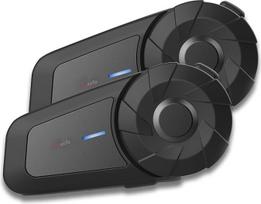 "QSPORTPEAK" motociklo "Bluetooth" ausinės, MX1 šalmo domofonas 2 vairuotojams/800 metrų diapazonas/HiFi garsiakalbiai/daugkartinis triukšmo mažinimas/IP65 atsparumas vandeniui, 2 pakuotės