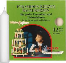"Pyramid" žvakės 17/100 baltos spalvos, 12 vnt.